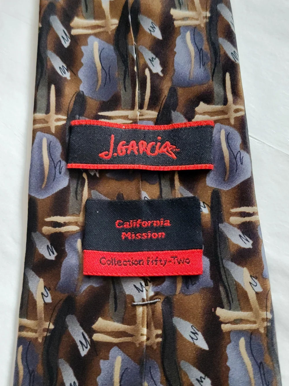 J. Garcia California Mission Silk Tie Collection Fifty-Two Brown Gold